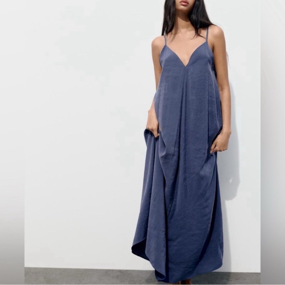 Zara Navy Maxi Dress